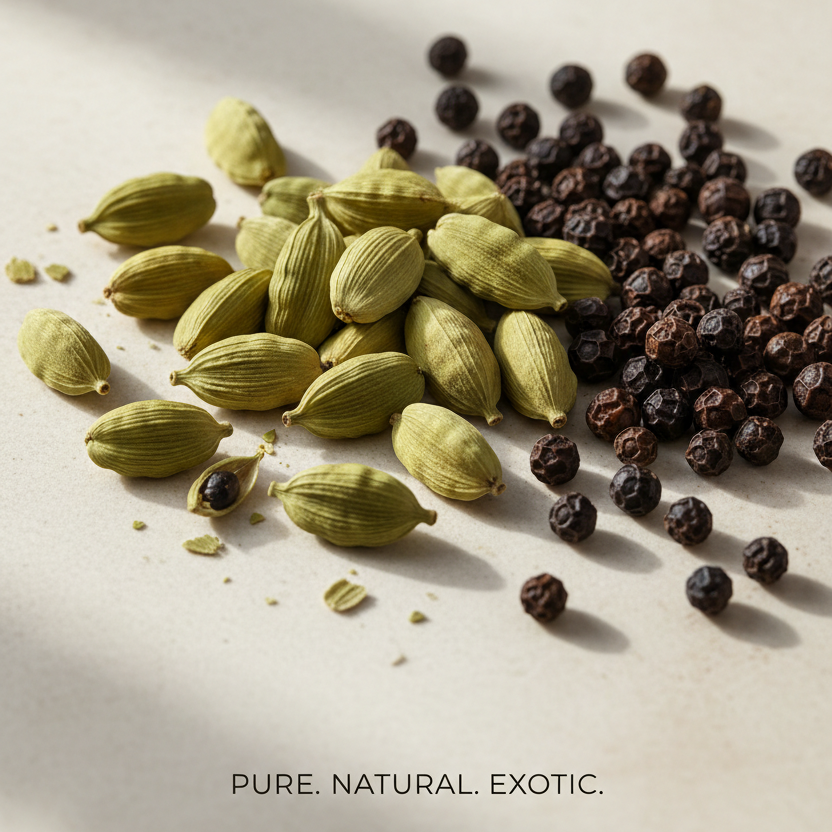 show cardamoms and black pepper